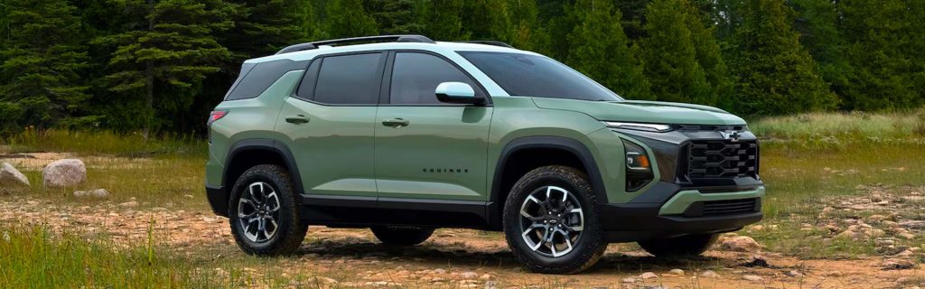 green 2026 Chevrolet Equinox SUV parked outside in Willard, OH