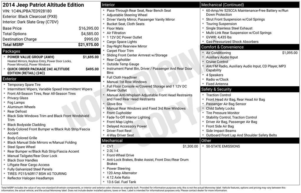 2014 Jeep Patriot Altitude