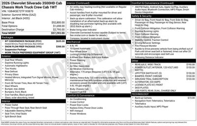 2026 Chevrolet Silverado 3500 HD Chassis Cab Work Truck