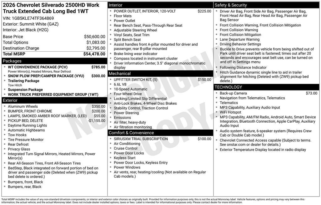 2026 Chevrolet Silverado 2500 HD WT