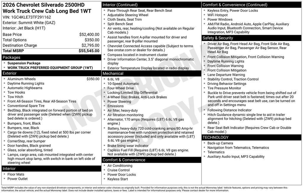 2026 Chevrolet Silverado 2500 HD WT