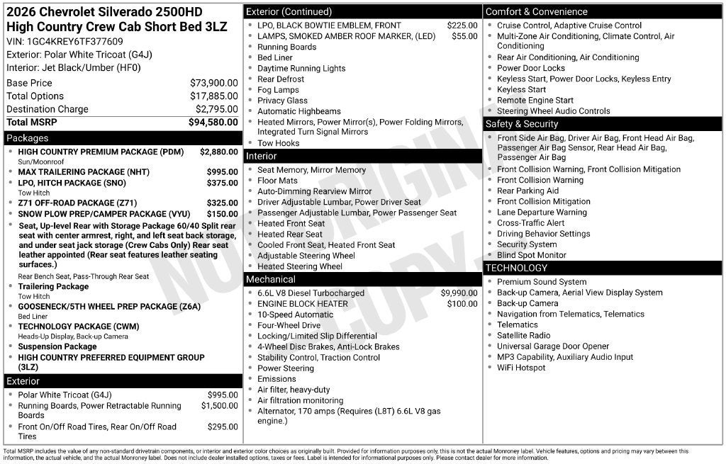 2026 Chevrolet Silverado 2500 HD High Country