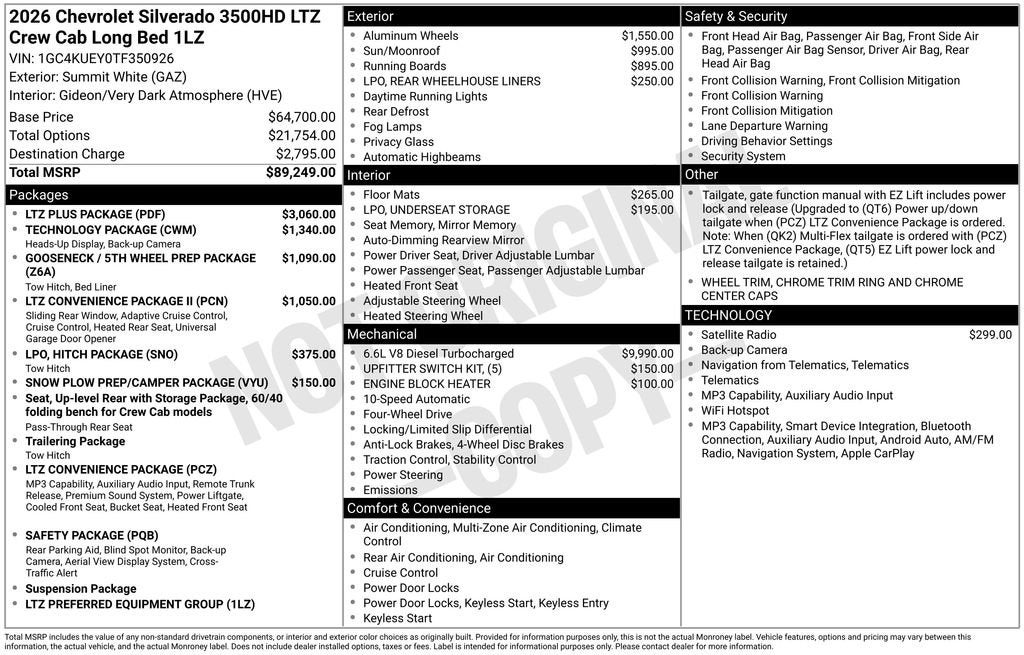 2026 Chevrolet Silverado 3500 HD LTZ DRW