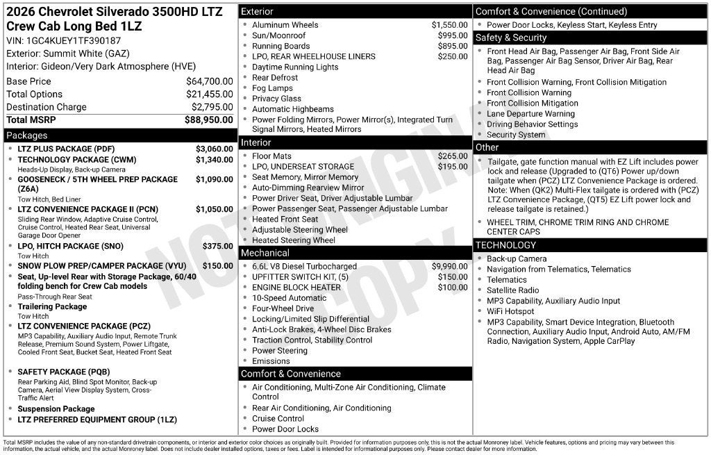 2026 Chevrolet Silverado 3500 HD LTZ DRW