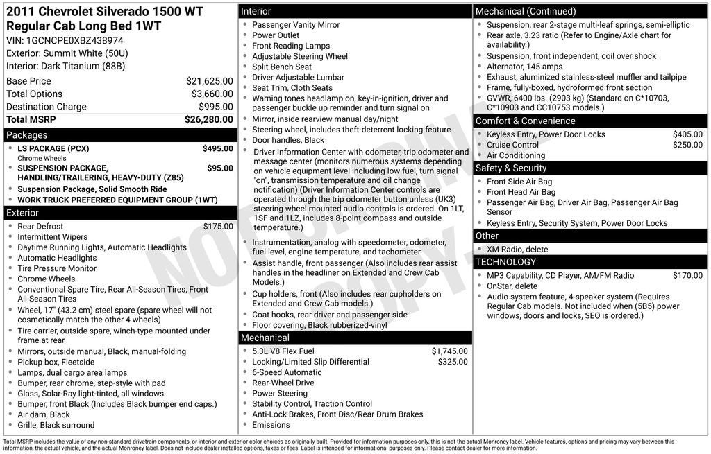 2011 Chevrolet Silverado 1500 Work Truck