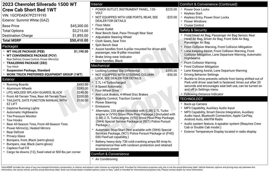2023 Chevrolet Silverado 1500 WT