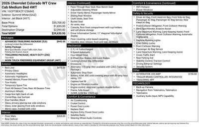2026 Chevrolet Colorado WT