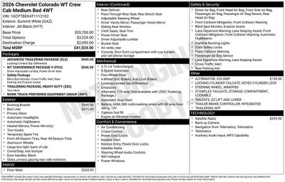 2026 Chevrolet Colorado WT