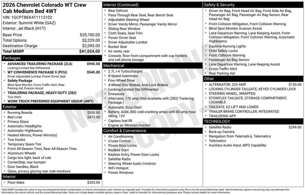 2026 Chevrolet Colorado WT