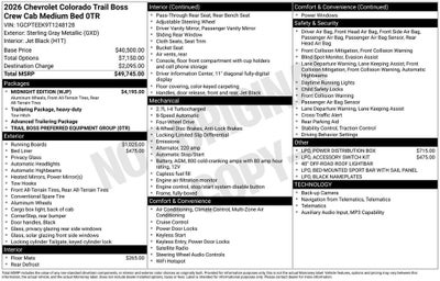 2026 Chevrolet Colorado Trail Boss