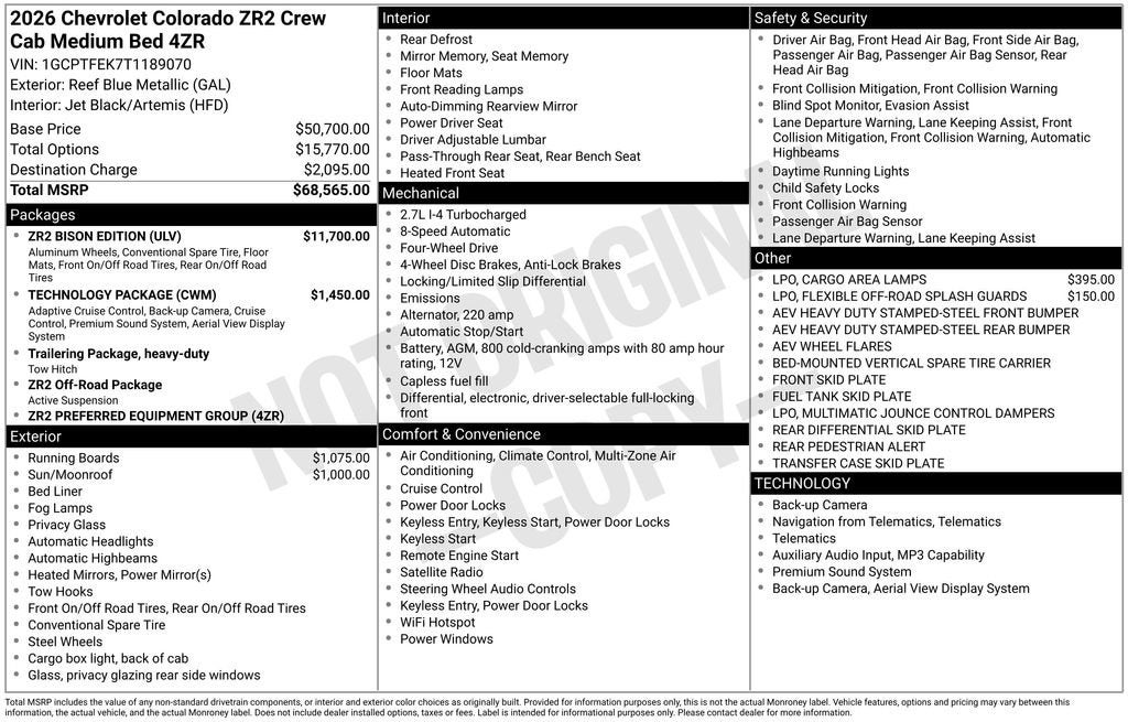 2026 Chevrolet Colorado ZR2
