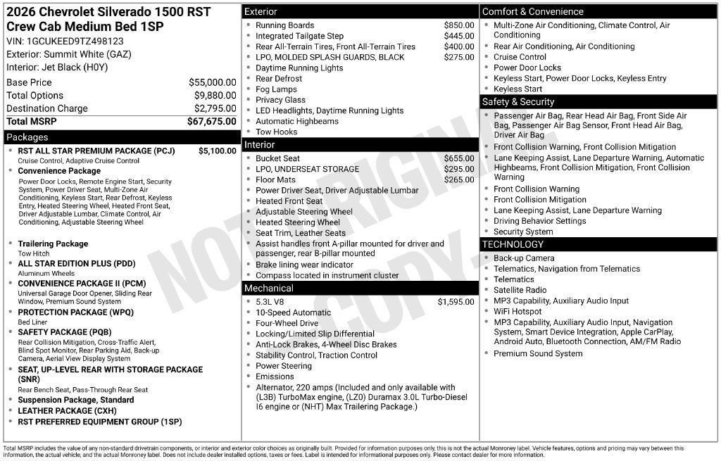 2026 Chevrolet Silverado 1500 RST