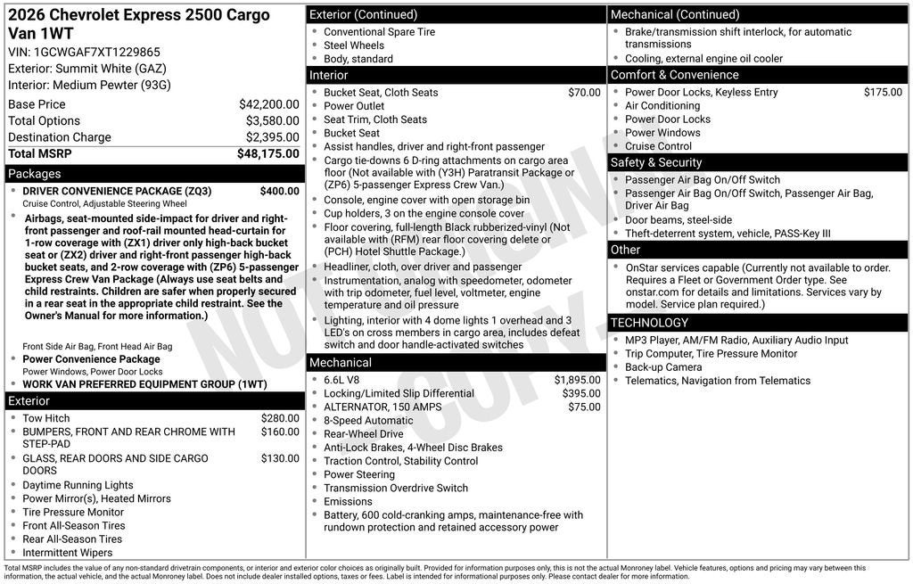 2026 Chevrolet Express Cargo WT