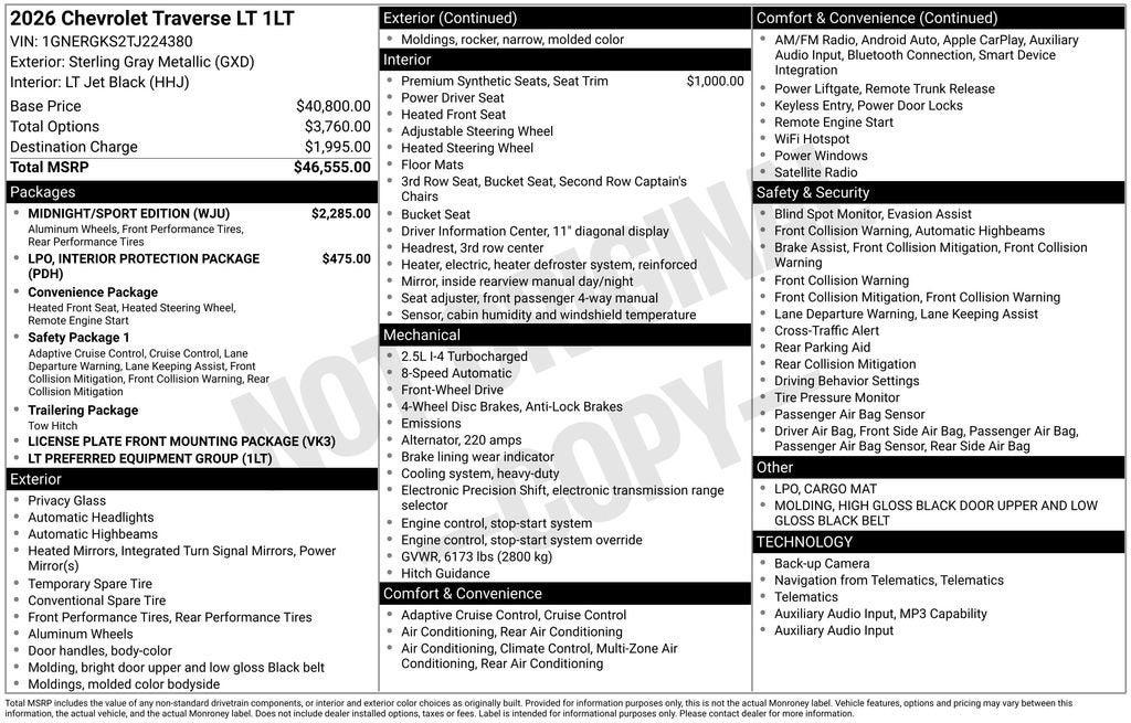 2026 Chevrolet Traverse LT