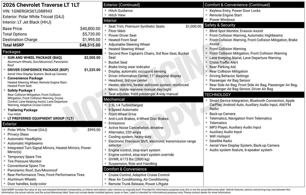 2026 Chevrolet Traverse LT