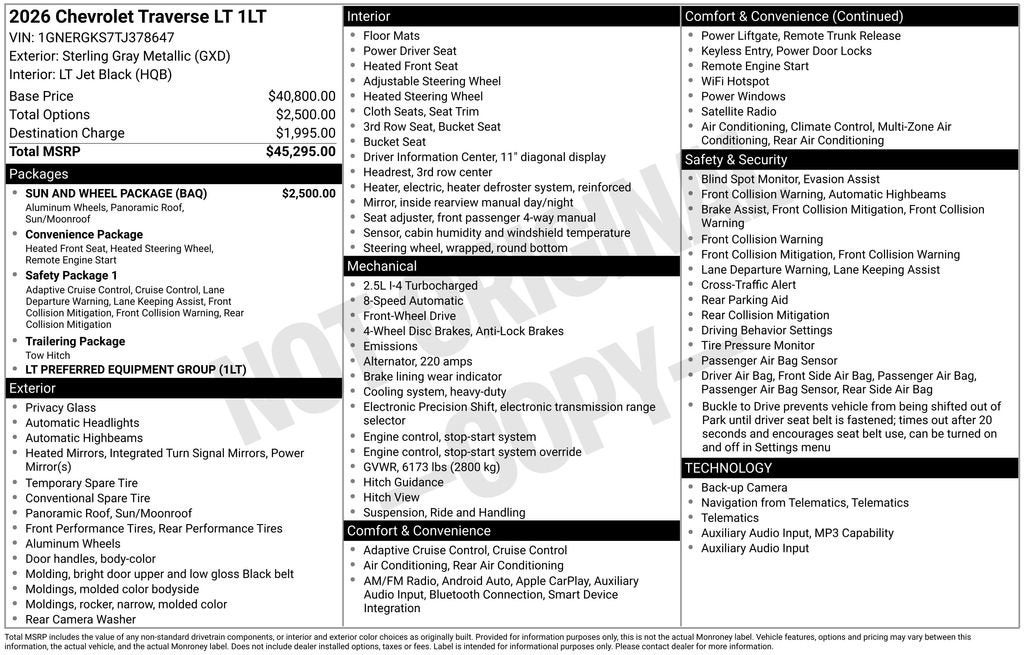 2026 Chevrolet Traverse LT