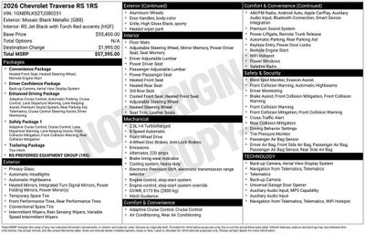 2026 Chevrolet Traverse RS