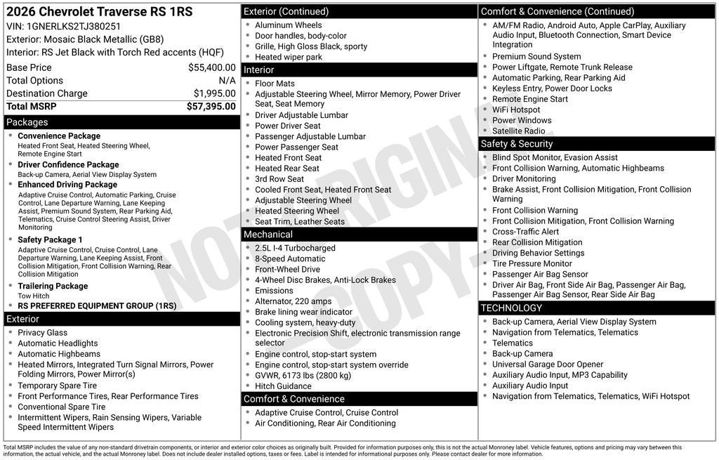 2026 Chevrolet Traverse RS