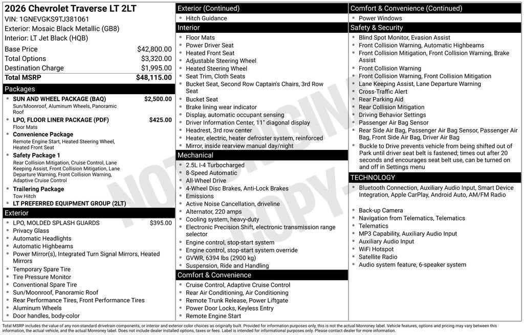 2026 Chevrolet Traverse LT