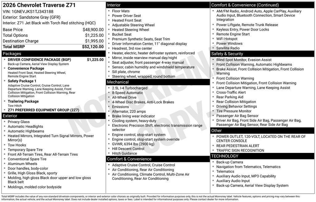 2026 Chevrolet Traverse Z71