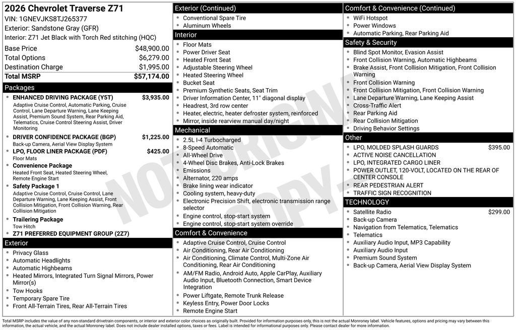 2026 Chevrolet Traverse Z71