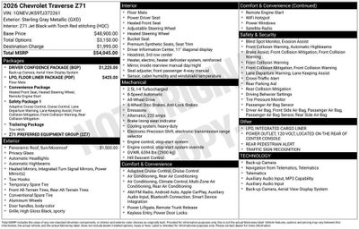 2026 Chevrolet Traverse Z71