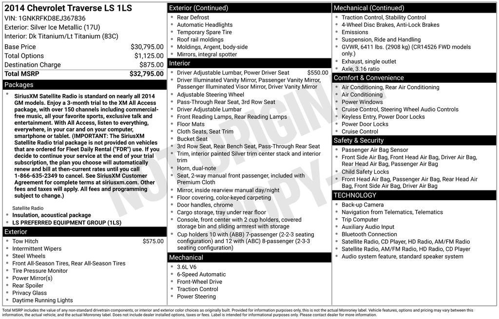 2014 Chevrolet Traverse LS