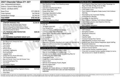 2027 Chevrolet Tahoe Z71