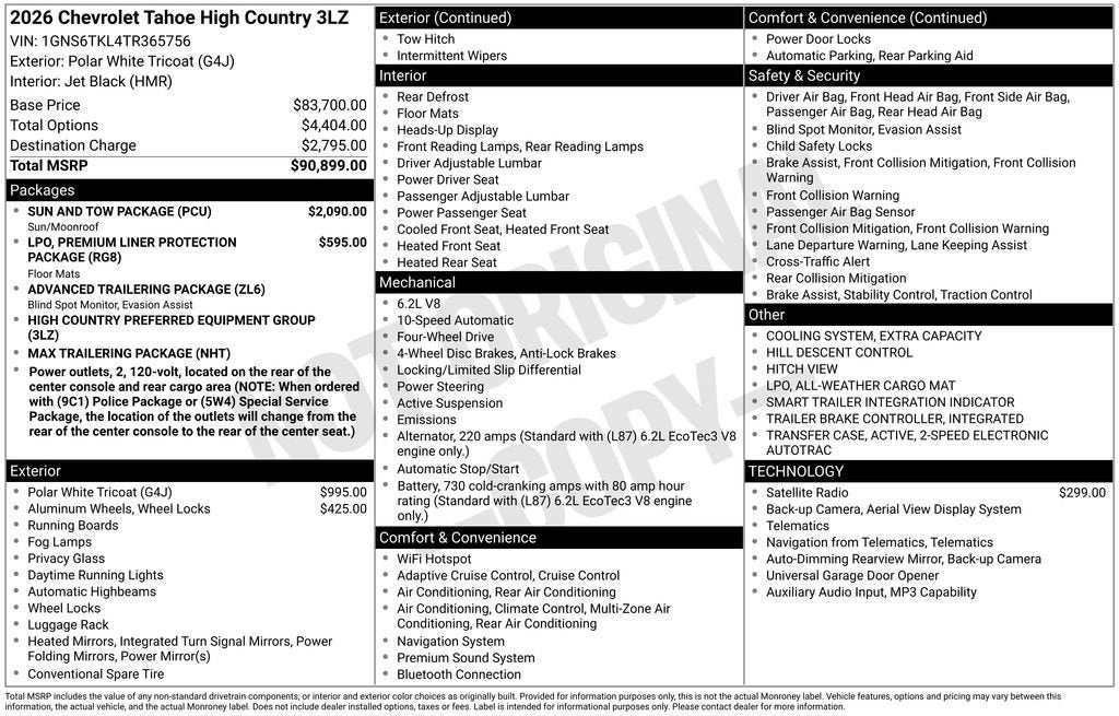 2026 Chevrolet Tahoe High Country