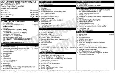 2026 Chevrolet Tahoe High Country
