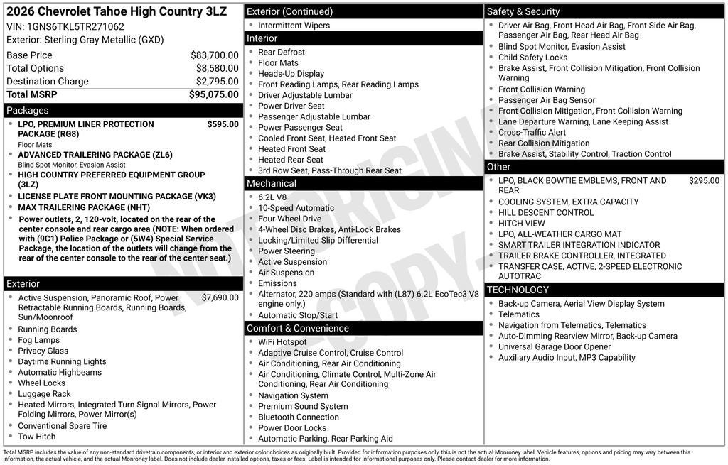2026 Chevrolet Tahoe High Country