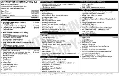 2026 Chevrolet Tahoe High Country
