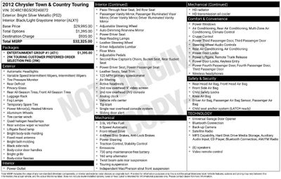 2012 Chrysler Town & Country Touring
