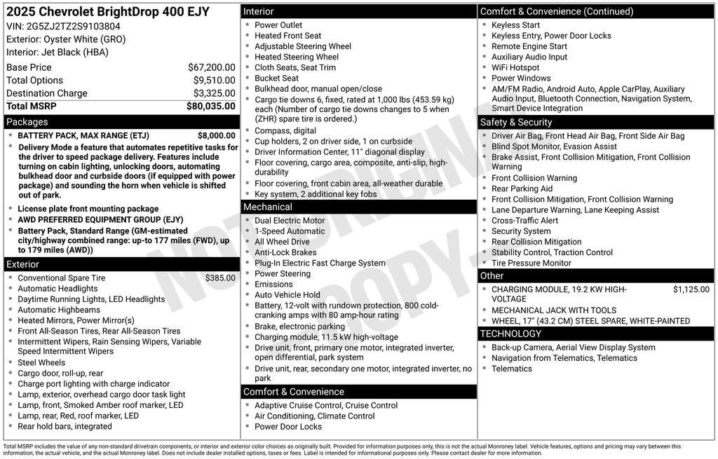 2025 Chevrolet BrightDrop 400 AWD 400