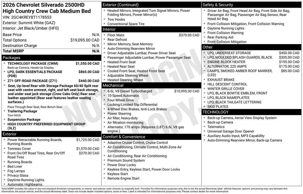 2026 Chevrolet Silverado 2500 HD High Country