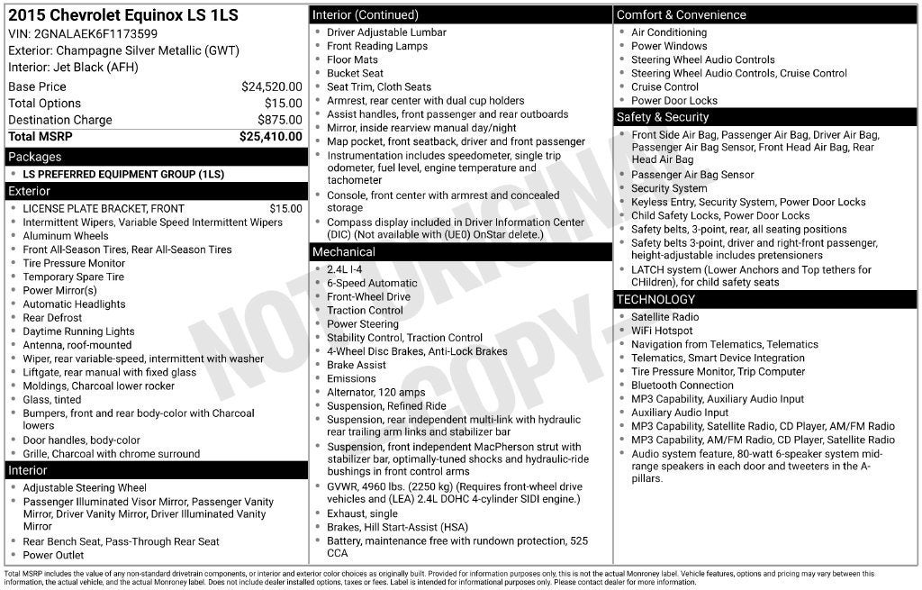 2015 Chevrolet Equinox LS