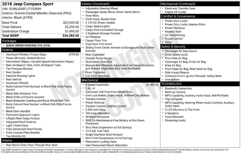 2018 Jeep Compass Sport