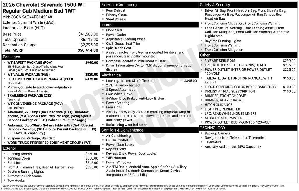 2026 Chevrolet Silverado 1500 WT