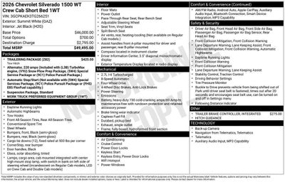 2026 Chevrolet Silverado 1500 WT