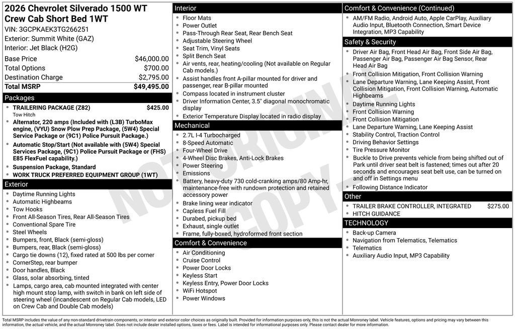 2026 Chevrolet Silverado 1500 WT
