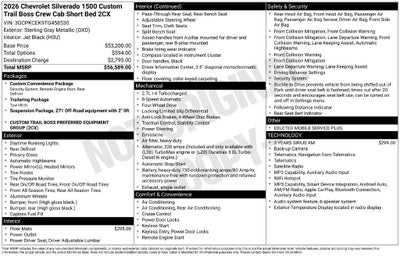 2026 Chevrolet Silverado 1500 Custom Trail Boss