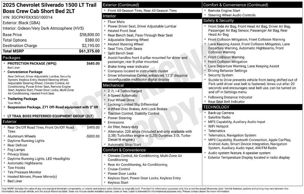 2025 Chevrolet Silverado 1500 LT Trail Boss