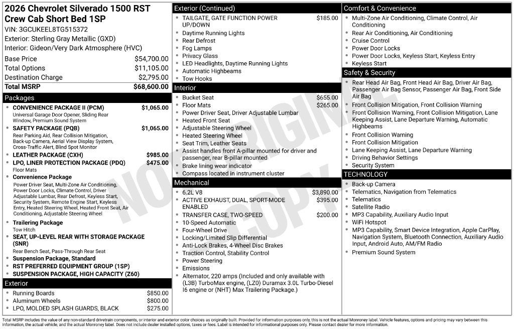 2026 Chevrolet Silverado 1500 RST