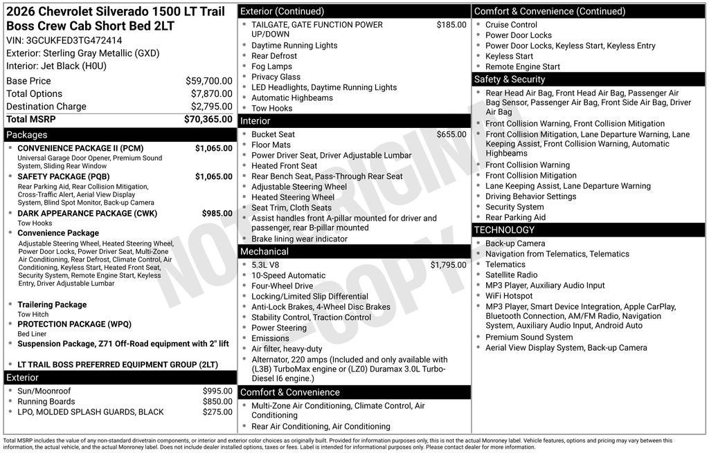2026 Chevrolet Silverado 1500 LT Trail Boss