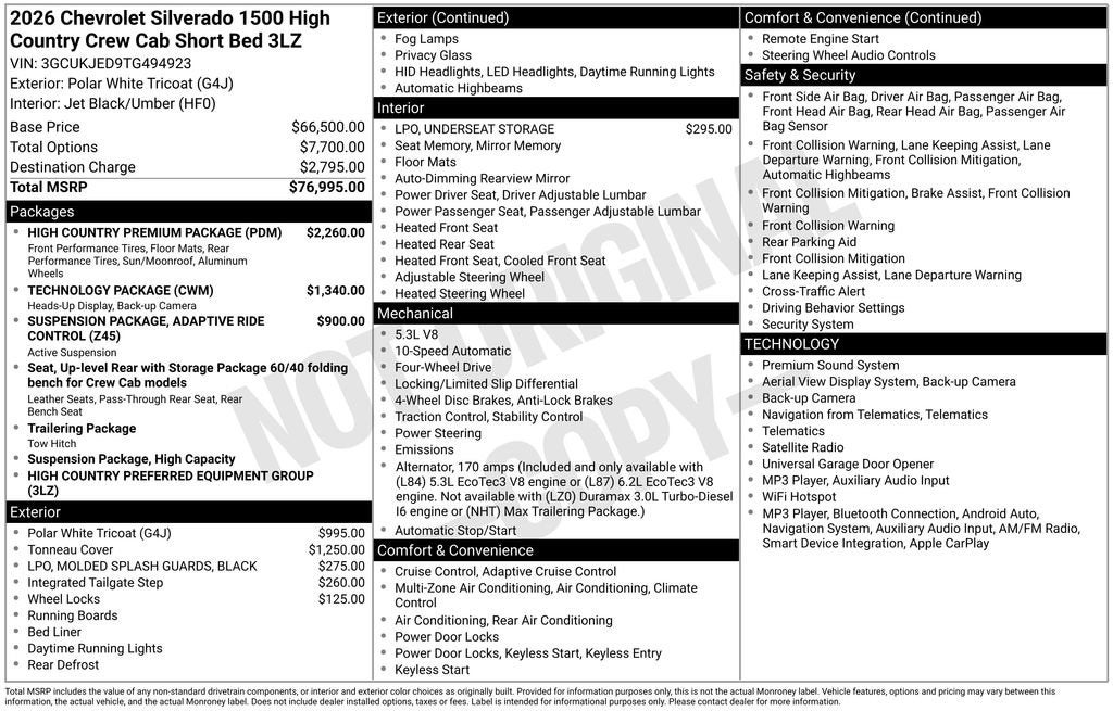 2026 Chevrolet Silverado 1500 High Country
