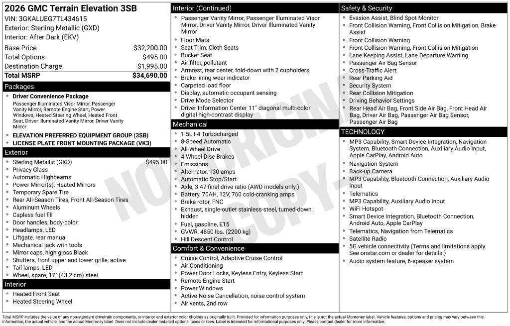 2026 GMC Terrain Elevation
