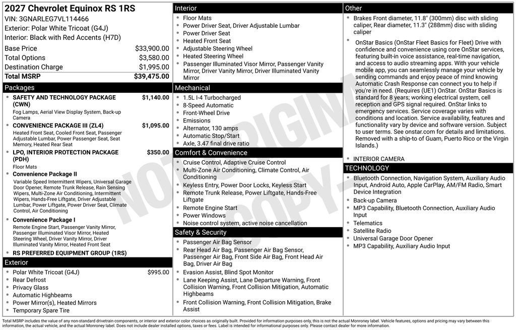 2027 Chevrolet Equinox RS
