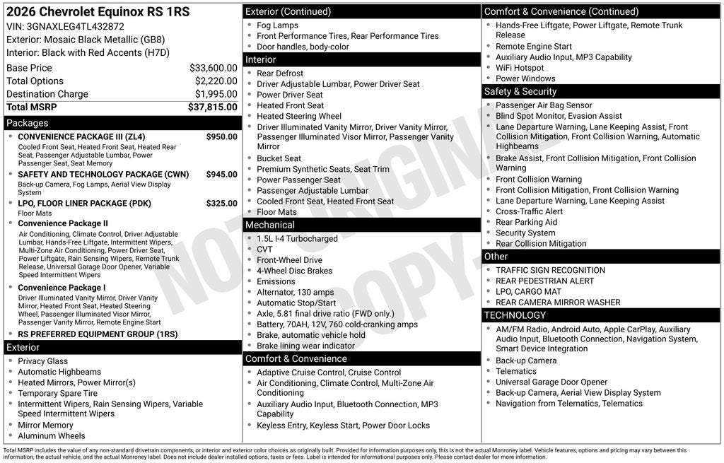 2026 Chevrolet Equinox RS