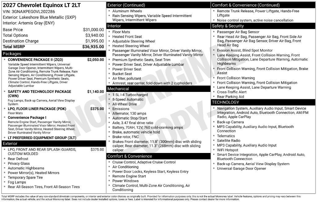 2027 Chevrolet Equinox LT - Photo 28