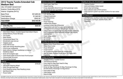 2012 Toyota Tundra 4WD Truck Base